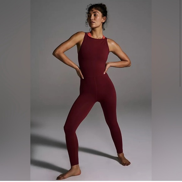 FP Movement by Free People Pants - FP Movement by Free People Burgundy Jumpsuit